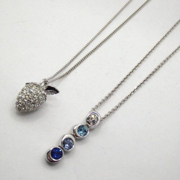 Authentic SWAROVSKI Two-piece set Necklace metal [Used] - Picture 1 of 6